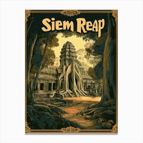 Aihrgdesign A Retro Travel Poster For Siem Reap 3 Canvas Print