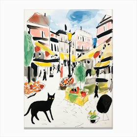 The Food Market In Oslo 3 Illustration Canvas Print