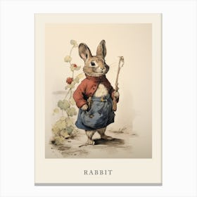 Beatrix Potter Inspired  Animal Watercolour Rabbit 3 Canvas Print