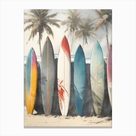 Surfboards, Beach Decor, Coastal Art Toile