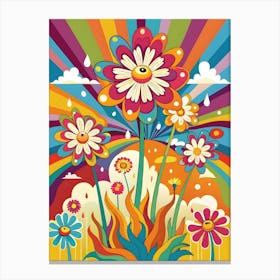 Psychedelic Flowers 1 Canvas Print