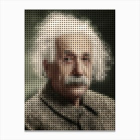 Albert Einstein In Style Dots Canvas Print