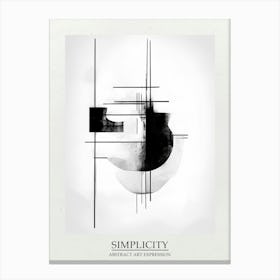 Simplicity Abstract Black And White 2 Poster Canvas Print
