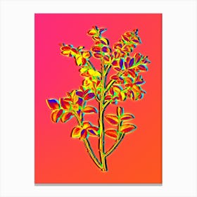 Neon Bilberry Botanical in Hot Pink and Electric Blue n.0294 Canvas Print