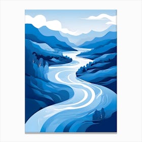 Blue River In The Mountains 1 Canvas Print