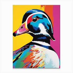 Andy Warhol Style Bird Wood Duck Canvas Print