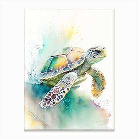 Hatching Sea Turtle, Sea Turtle Storybook Watercolours 2 Canvas Print
