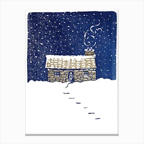 Snowy Bothy Canvas Print