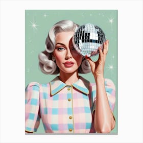 Disco Ball Lady Canvas Print