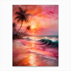 Sunset At The Beach Canvas Print