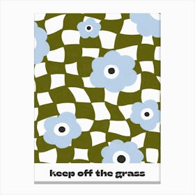 Keep Off The Grass Checks Canvas Print