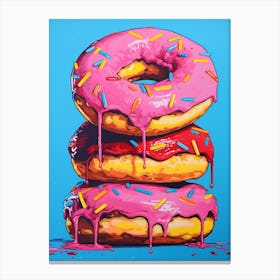 Pop Art Vivid Donuts 4 Canvas Print