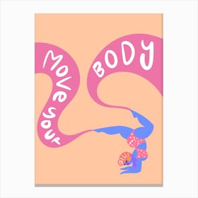 Yoga move your body pastel Canvas Print