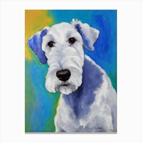 Bedlington Terrier Fauvist Style dog Canvas Print