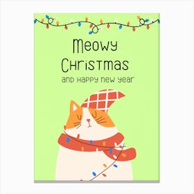 Meowy Christmas Canvas Print