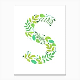 Leafy Letter S Canvas Print