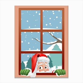 Peeping Santa Claus Canvas Print