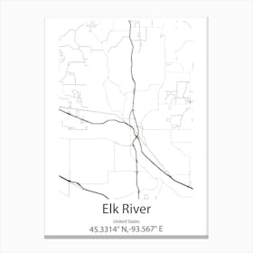 Elk Plain,United States Minimalist Map Canvas Print