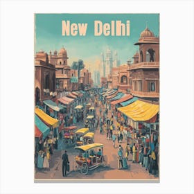 Aihrgdesign A Classic 1960s Travel Poster For New Delhi Showc C284a33c B86e 4e7b B759 7e2212b9a2b3 2 Canvas Print