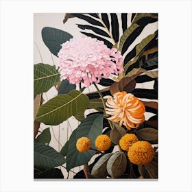 Flower Illustration Bergamot 3 Canvas Print