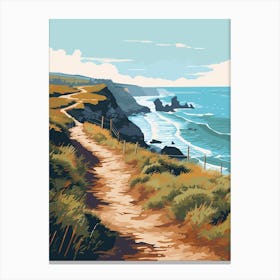 The Lizard Peninsula Coastal Path England 2 Hiking Trail Landscape Canvas Print