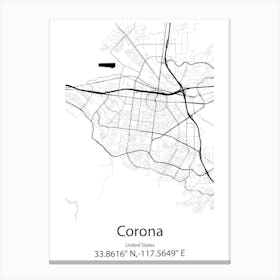 Corona De Tucson,United States Minimalist Map Canvas Print