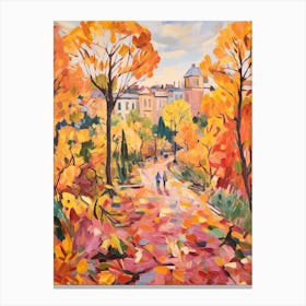 Autumn City Park Painting Villa Borghese Gardens Rome 3 Canvas Print