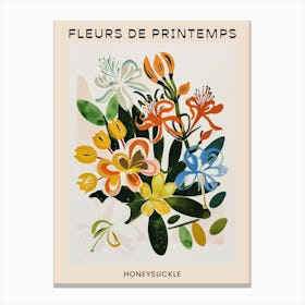 Spring Floral French Poster  Honeysuckle 2 Canvas Print