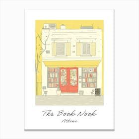 Athens The Book Nook Pastel Colours 2 Poster Canvas Print