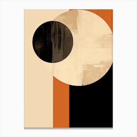 Symphony Of Spheres; Beige Mid Century Orbits Canvas Print