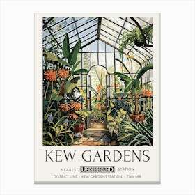 William Morris Print Greenhouse Kew Gardens Print Vintage London Copy Canvas Print