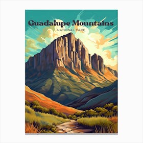 Guadalupe Mountains Texas Outdoor Travel Art Illustration Canvas Print