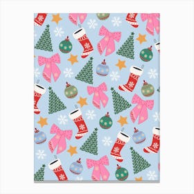 Cute Christmas Blue Canvas Print