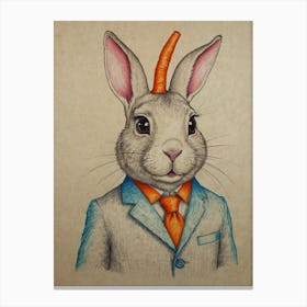 Rabbit In Suit Canvas Print