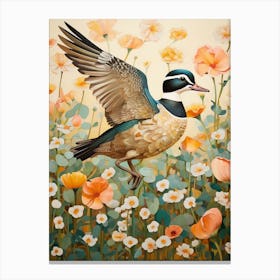 Wood Duck 2 Detailed Bird Painting Canvas Print
