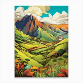Rainbow Mountain Peru 1 Vintage Travel Illustration Canvas Print