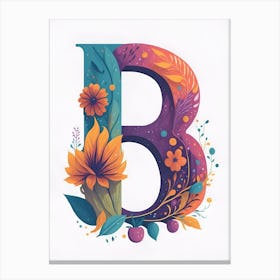 Colorful Letter B Illustration 20 Canvas Print