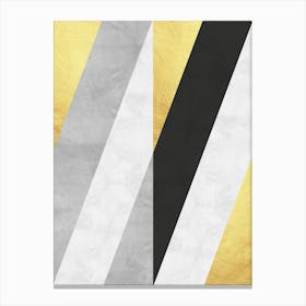 Gray and gold geometry 3 Canvas Print