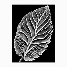 Bael Leaf Linocut 3 Canvas Print