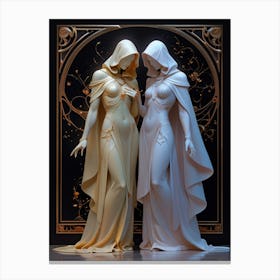 Two Women In Cloaks Canvas Print