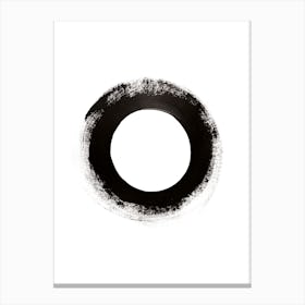 Circle Black Abstract Canvas Print