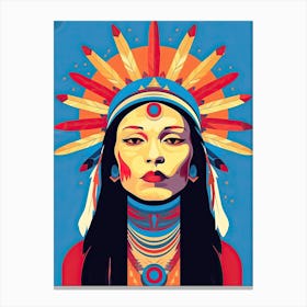 Modern Tribal Rhythms: Pop Art Native American Canvas Print
