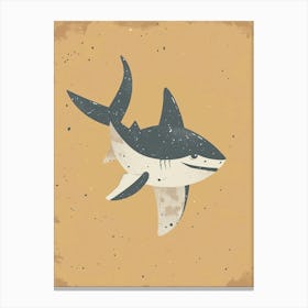 Shark With Mocha Background Canvas Print