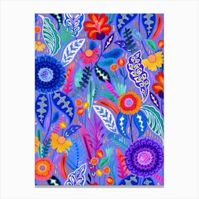 Neon Bloom - Bluebell Canvas Print