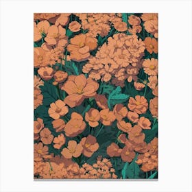 Default Flowers In Animation Like Walls 0 (3) Canvas Print