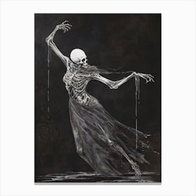 Dance With Death Skeleton Painting (84) Canvas Print