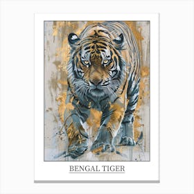 Bengal Tiger Precisionist Illustration 2 Poster Canvas Print