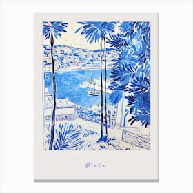 Pula Croatia Mediterranean Blue Drawing Poster Canvas Print