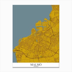 Malmo Yellow Blue Canvas Print