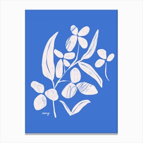 Abstract Floral Blue    Canvas Print